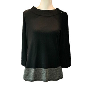 Anthropologie Angel of the North Sweater Charcoal Gray Black Size Small